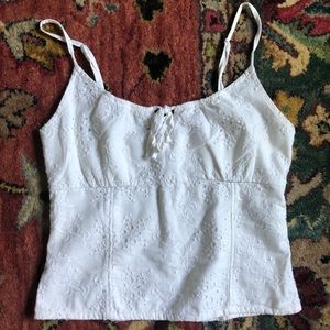Abercrombie & Fitch White Lace Tank Top